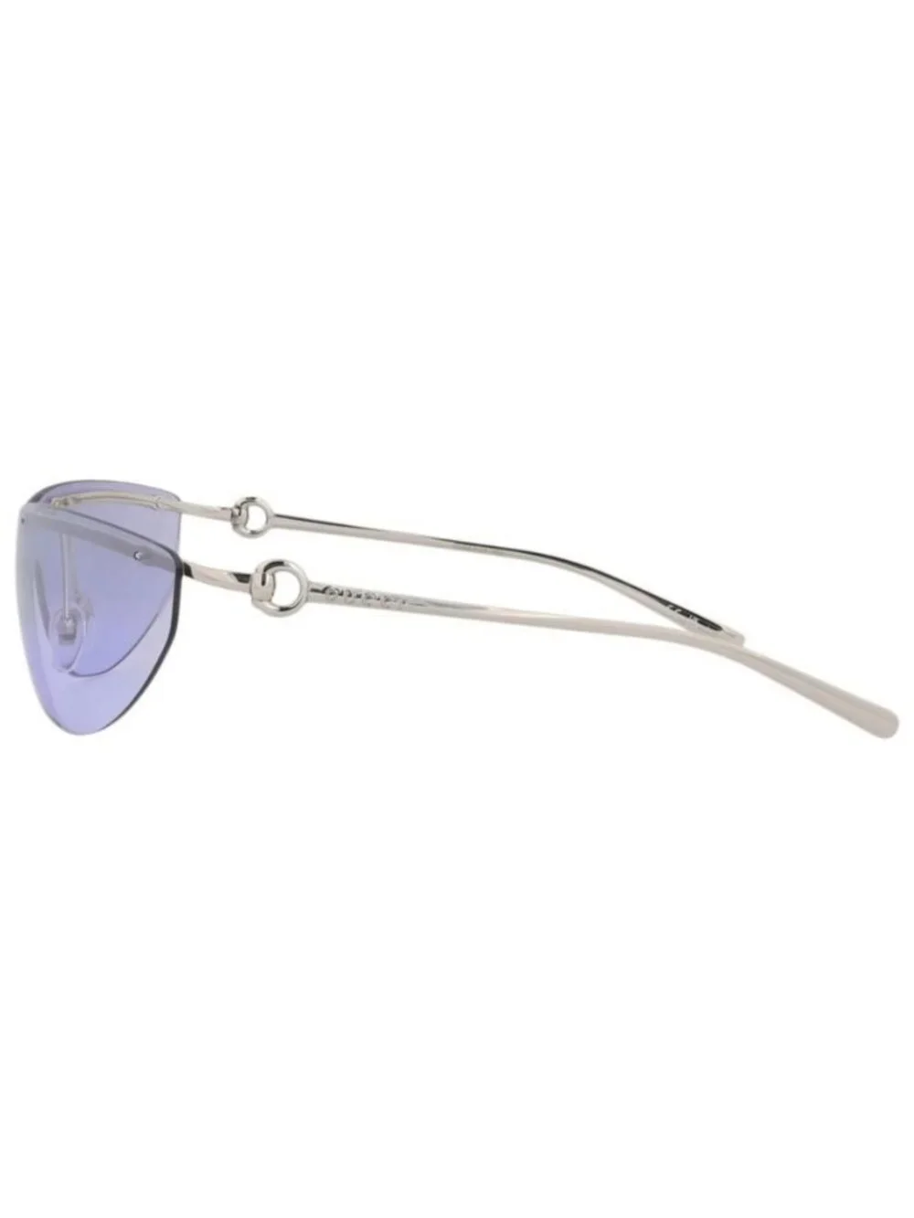 New Gucci Womens Shield/Wrap Silver Silver Violet Fashion Designer Sunglasses
